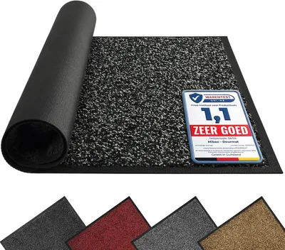 Produktbild von Fußmatte – 40 x 60 cm – Rutschfest – Maschinenwaschbar – Anthrazit und Schwarz