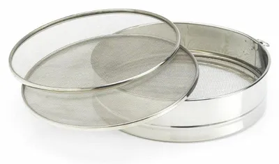 Image de Passoire en acier inoxydable, 26 cm, avec 3 mailles, idéale pour le tamisage de la farine fine