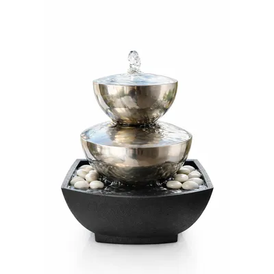 Produktbild von KÖHKO Tischbrunnen 25016 – Dekobrunnen aus Edelstahl  Paso Doble