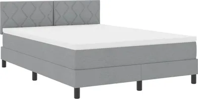 Immagine prodotto di vidaXL Letto a molle con materasso grigio chiaro 140 x 190 cm tessuto