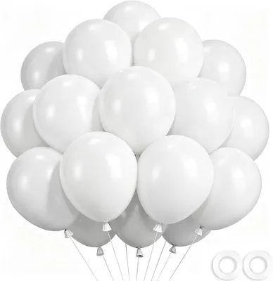 Produktbild von Weiße Ballons – Partyballons – 52 Stück – 30 cm Latex-Ballons, geeignet für Helium, für Silvester – Geburtstag – Hochzeit – Abschlussfeier – Verlobung