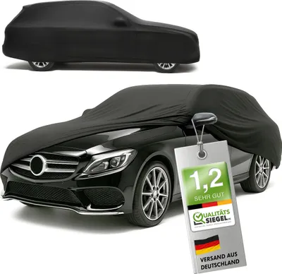 Produktbild von WALSER Premium Abdeckung Auto Indoor Stretch Plus Qualitätssieger * - Autoplane Indoor Abdeckplane Car Cover Auto Abdeckung Stoff Autogarage Größe 5 Kombi schwarz