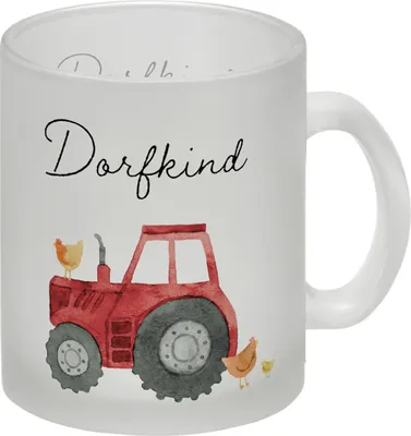 Produktbild von Dorfkind roter Traktor Glas Tasse