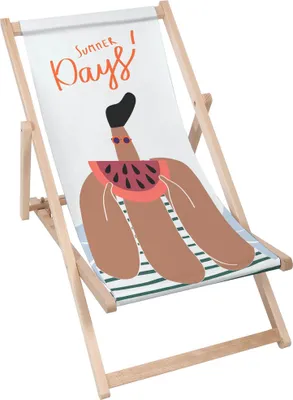 Produktbild von Dreamroots Liegestuhl klappbar Holz, Buchenholz bis zu 130 kg, Sonnenliege klappbar mit 3-stufiger Neigungsregulierung der Rückenlehne, Summer Days