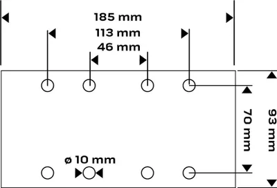 Obrázek produktu pro Brusný papír na suchý zip 93 x 185 mm, zrnitost P100, 5 kusů