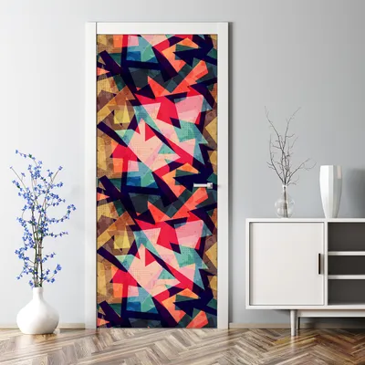Produktbild von Dekorative Türposter selbstklebend Klebefolie Wandaufkleber Türaufkleber weiß und schwarz 70 x 200 cm
