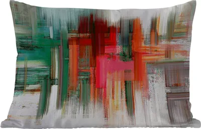 Produktbild von MuchoWow® Outdoor Kissen - Ölgemälde - Abstrakt - 60x40 cm - Wetterfest - Lounge Kissen - Zierkissen - Kissen für Innenräume