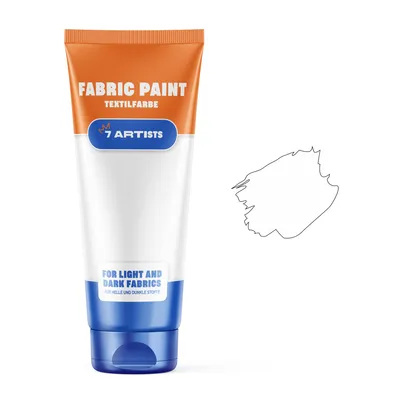 Produktbild von 7 Artists Stoffmalfarben Stofffarben Textilfarbe Weiß Acrylfarbe Waschfest Auf Wasserbasis | Flasche 60 ml | Textilfarbe Waschmaschinenfest Nach Fixierung | Hochdeckend Für Dunkle Stoffe – Deckweiß