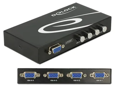 Image de Delock 87635 DELOCK VGA Switch 4 Eingänge -> 1 Ausgang manuell