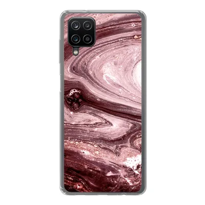 Produktbild von MuchoWow® Handyhülle Schutzhülle Hülle für Samsung Galaxy A12 Marmor - Gold - Rosa Silikon Softcase Handy Hülle - Bild