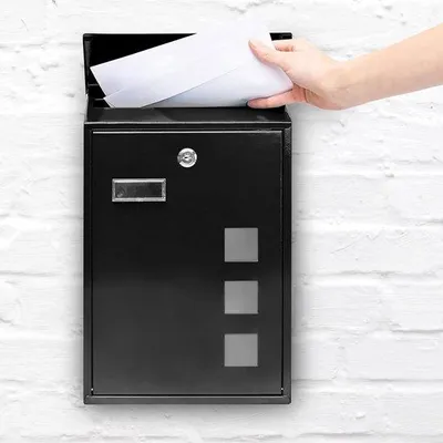 Produktbild von Famanu Briefkasten Wandmontage - Schwarz, Modernes Design, ca. 25 x 40 x 10 cm
