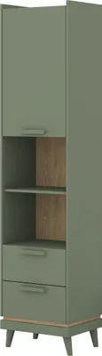 Produktbild von Masseno Buchregal ACARA für Wohnzimmer Büro oder Lesezimmer 50x40x215 cm, Hellgrün