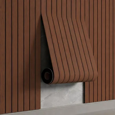 Obrázek produktu pro Samolepicí 3D nástěnný panel OŘECH TMAVÝ Dekorativní nástěnný panel 60 x 280 cm | Moderní obložení stěn