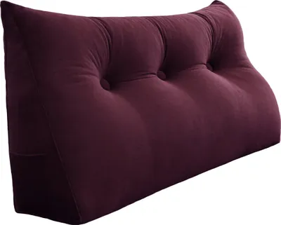 Image de Grand coussin ergonomique de tête de lit Coussin cunéiforme en velours, coussin de lecture, coussin cunéiforme, coussin de dos, coussin de repos, coussin décoratif
