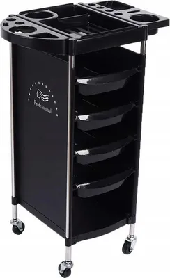 Produktbild von Korbi | Friseurbediener Wagen - 6 Ebenen - Schwarz - Professionell, Mobil, Praktisch