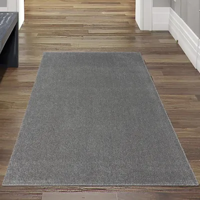Produktbild von Klassischer Wohnzimmerteppich im Unidesign in grau Größe - 80 x 150 cm