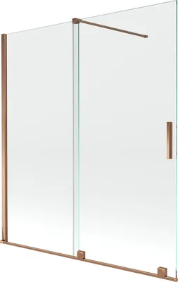 Obrázok produktu pre Mexen Velar 2-krídlová nastaviteľná vaňová zástena 150 x 150 cm, transparentná, ružové zlato - 896-150-000-01-60