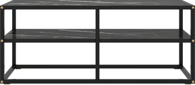 Obrázek produktu pro vidaXL TV skříňka černá s černým mramorovým sklem 100x40x40 cm