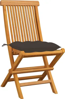 Obrázok produktu pre vidaXL, skladacie stoličky s béžovými vankúšmi, 4 kusy, masívne drevo, teak