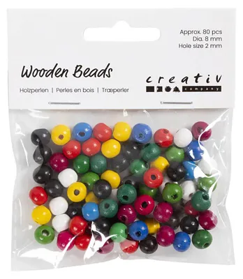Image de Houten Kralen Diverse Kleuren, 80st.