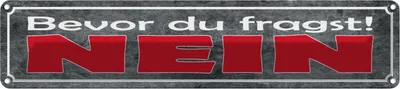 Produktbild von vianmo Blechschild 10x46 cm Bevor du fragst NEIN Dekoration Spruch Zitat