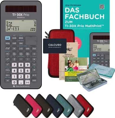 Produktbild von CALCUSO Streberpaket Rot mit Taschenrechner TI-30X Prio MathPrint