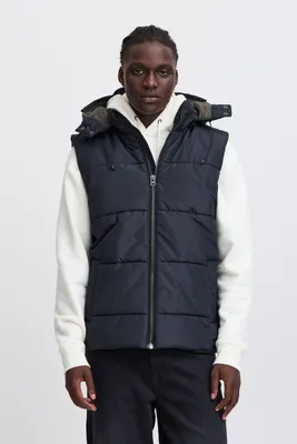 Produktbild von Blend BHVest Herren Weste Steppweste Outdoor-Weste mit Kapuze Kordelzug Stehkragen Regular fit
