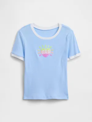 Produktbild von Gap Kinder T-Shirt mit Logo, Rundhals, Kurzarm, gerade und bequem, Größe L