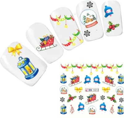 Produktbild von Tattoo Nail Art Nikolaus Weihnachten Schneemann Aufkleber Nagel Sticker