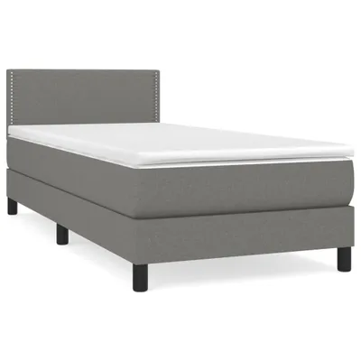Productafbeelding van vidaXL Boxspringbed met matras, donkergrijs, 80x200 cm, gestoffeerd