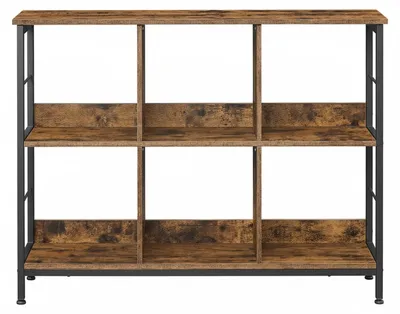 Produktbild von Bücherregal mit 6 Fächern | Vintage braun-schwarz | 120x33x80 cm