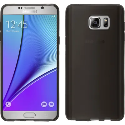 Produktbild von PhoneNatic Case kompatibel mit Samsung Galaxy Note 5 - schwarz Silikon Hülle transparent + 2 Schutzfolien