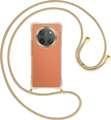 Produktbild von Handykette Backcover-Schutzhülle mit Band (Metall goldfarben) für Honor X60 Pro 5G - caramel