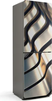 Produktbild von Metallische Texturwellen – Magnetische Kühlschrank Abdeckung – Dekorfolie magnetisch Küche – Kühlschrank Magnet Deko – selbstklebende Magnettafel – Magnetfolie für Kühlschranktür – 60x180 cm