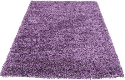 Image de Tapis Shaggy Unyqoos®, peluche haute, 80 x 150 cm – Lilas, 100% Merilon thermofixé (polypropylène), hauteur du velours : environ 50 mm, 3 300 g/m²