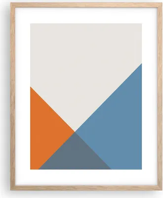 Produktbild von Gerahmtes Poster - Rahmen in heller Eiche - Vier die Farben Abstraktion - 40x50 cm - Wand Bild - Wanddeko - Wandbilder - Wandposter - Bilderrahmen - Bilder - Kunstdruck - Wandbild - P2NPA40x50-4234
