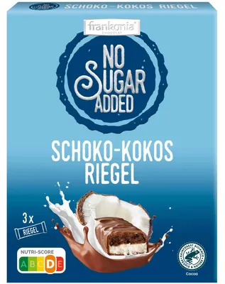 Produktbild von Frankonia Chocolat No Sugar Added Schoko-Kokos Riegel 3x33,4g