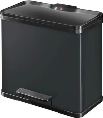 Image de Hailo 0633-260 Poubelle à pédale Öko Trio Plus L - 3 x 9 l, noir