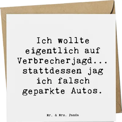 Produktbild von Mr. & Mrs. Panda Grußkarte Spruch Polizist im Alltag - Weiß - Geschenk, Sicherheit, handgefertigte Geschenke, Berufsalltag, Glückwunschkarte, Gemeinschaft, Mut, Beruf