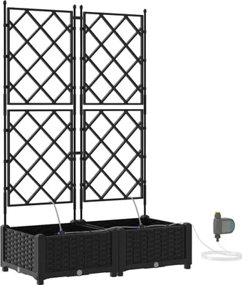 Image de Cache-pot de jardin 2 pcs Noir 80 x 40 x 126 cm Plastique