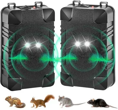Produktbild von 2x Auto-Marterverjager - 12V oder Batterie - 110dB - Steenmarter Verjager für Auto, Garage, Zollern, Küche, Keller, Lager und Garten