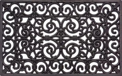 Produktbild von NYVI Fußmatte Gummi - Rutschfest, Wetterfest, Strapazierfähig - Fußabtreter Schmutzfangmatte - 45x75 cm Rechteckig - Ornamente 3