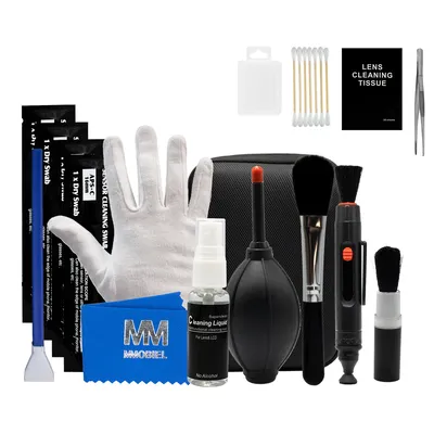 Produktbild von MMOBIEL Sensorreinigung Set - 30 teilig - Objektiv reinigen, Kamera reinigen, Sensor reinigen - Professionelles DSLR-Kamera-Reinigungsset mit APS-C Reinigungstupfern - Kamera Objektiv Reiniger