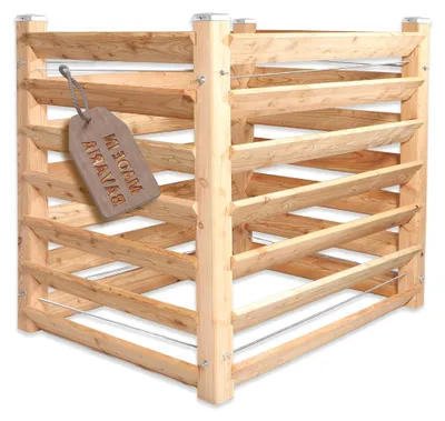 Produktbild von Moderner Komposter Single ca. 100x120 cm, Höhe 100 cm aus Lärchenholz, Massivholz, Steckkomposter