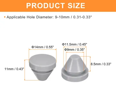 Produktbild von 15 Stš¹ck Silikonstopfen, runde Gummistopfen zum Einrasten in 9-10 mm L?cher, wasserdichte Lochstopfen fš¹r Metallrohre, M?bel-Endkappen, Grau