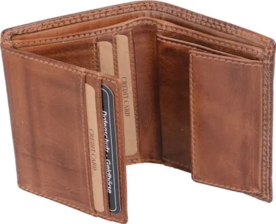 Produktbild von Herrenbörse Herren Geldbörse Leder Brieftasche Kombibörse , braun