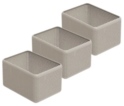 Produktbild von Rotho 3er Set Dekoboxen 13 L Madei - Organizer je 32,6 x 23,8 x 18,8 cm - Kunststoffboxen Stapelbehälter Aufbewahrung