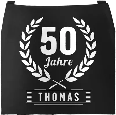 Produktbild von Küchen-Schürze mit Namen Alter anpassbar Kochschürze Männer Frauen personalisierte Geschenke zum Geburtstag SpecialMe® weiß schwarz unisize