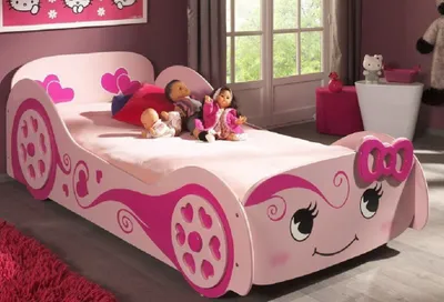 Produktbild von Vipack Autobett Pretty Girl, růžová