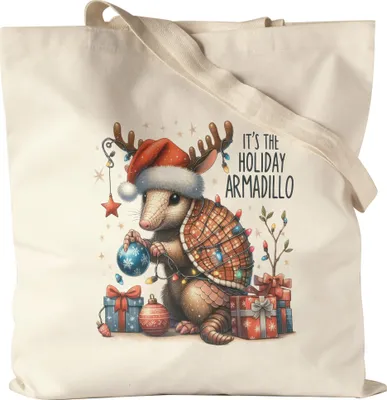 Produktbild von It’s the Holiday Armadillo Lustiges Gürteltiermotiv Jutebeutel Geschenkidee witziges Design Weihnachten